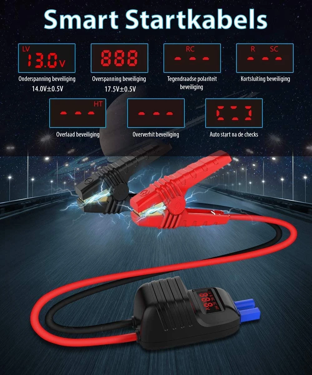 UTRAI - Jump Starter Auto - Batterij 13000mAh - 1000A - Smart-Clip Power Bank Met Batterij Detectie Voor 12V - Auto Booster Jumpstarter Mini 3 UTRAI - Jump Starter Auto - Batterij 13000mAh - 1000A - Smart-Clip Power Bank Met Batterij Detectie Voor 12V - Auto Booster Jumpstarter Mini - Afbeelding 3