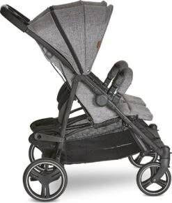 ABC Design Duo Kinderwagen Twin Circle Line - Inclusief Regenhoes - Woven Graphite -Lionelo Winkel 1016x1200 3