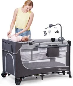 Kinderkraft Campingbed - Leody Met Accessoires - Roze -Lionelo Winkel 1030x1200 7