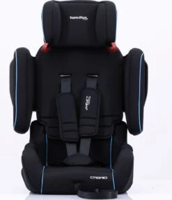 Hamilton By Yoop Cabrio Premium Opvouwbare Autostoel – Veilig, Comfortabel En Lichtgewicht Autozitje – Groep I, II, III Autostoeltje Voor 9 Maanden Tot 12 Jaar – Neon Blauw – ISOFIX Kliksysteem - 1e Opvouwbare Autostoel Ter Wereld - Zwart/Neon Blauw -Lionelo Winkel 1034x1200 1