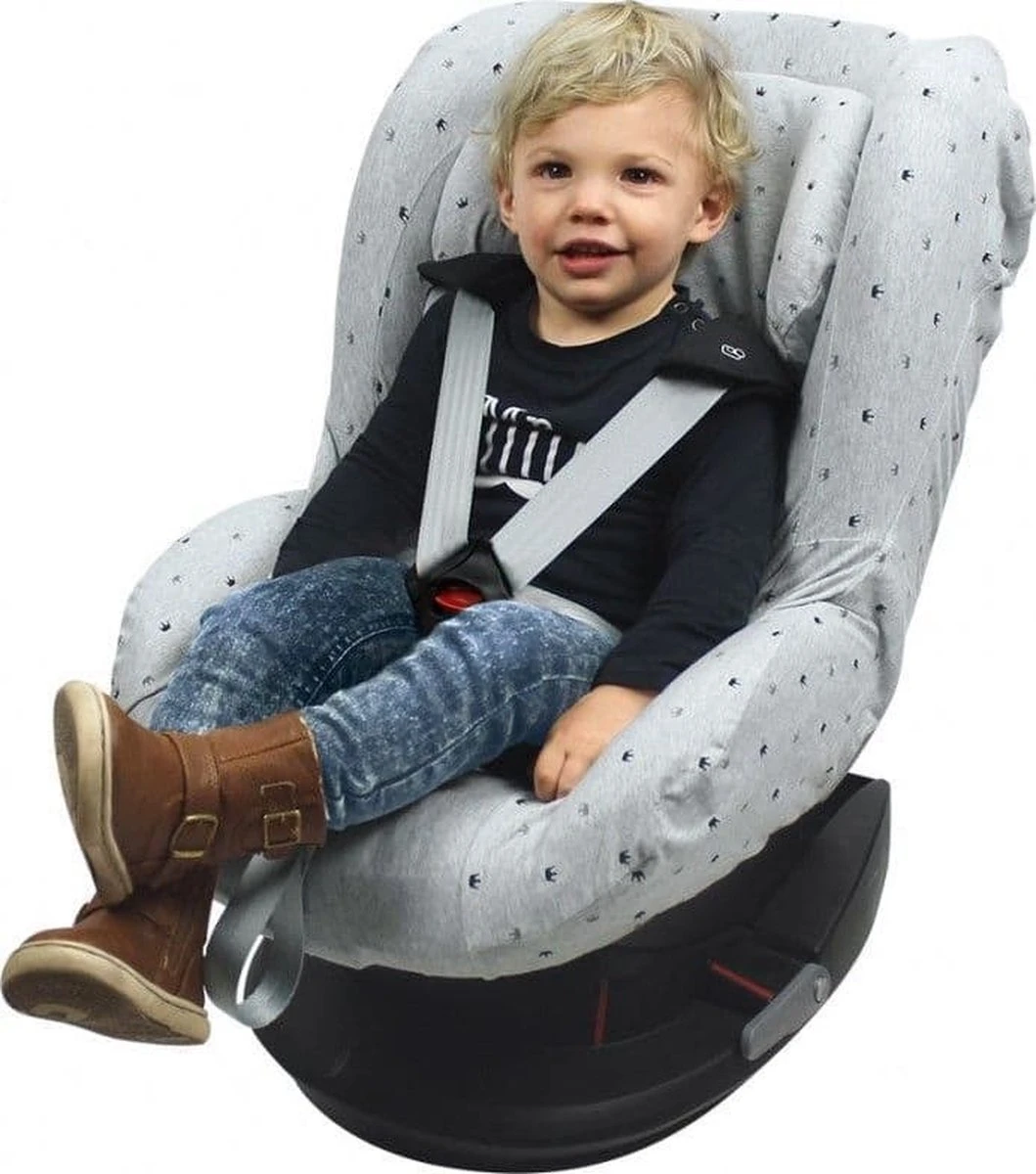 Dooky Seat Cover Groep 1 Autostoel Hoes Light Grey Crowns 4 Dooky Seat Cover Groep 1 Autostoel Hoes Light Grey Crowns - Afbeelding 4