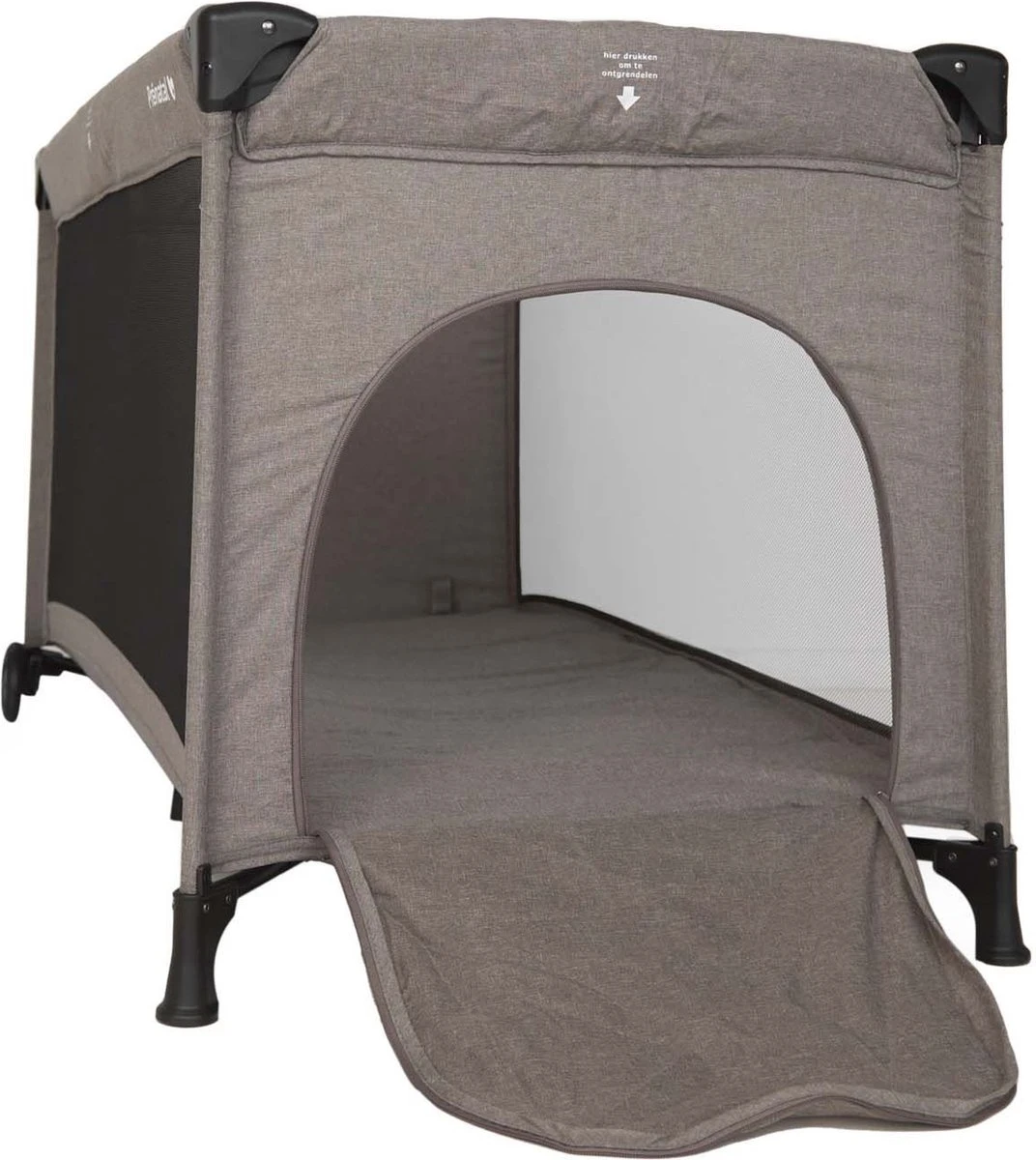 Prénatal Luxe Campingbedje Met Bodemmatras - Inclusief Draagtas - Inklapbaar Baby Campingbed - Met Wieltjes En Kruipluik - 120 X 60 Cm - Taupe Bruin 2 Prénatal Luxe Campingbedje Met Bodemmatras - Inclusief Draagtas - Inklapbaar Baby Campingbed - Met Wieltjes En Kruipluik - 120 X 60 Cm - Taupe Bruin - Afbeelding 2