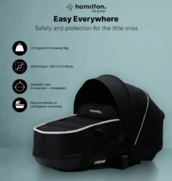 Hamilton By Yoop S1 Plus Buggy Met Monteerbare Premium Wieg – Nieuwer En Hoger 2023 Model - Stroller Met One Hand Folding Technologie – Zwart/Antraciet - Licht, Verstelbaar, Wendbaar - Geschikt Van 0 Maanden Tot 4 Jaar -Lionelo Winkel 1139x1200 10