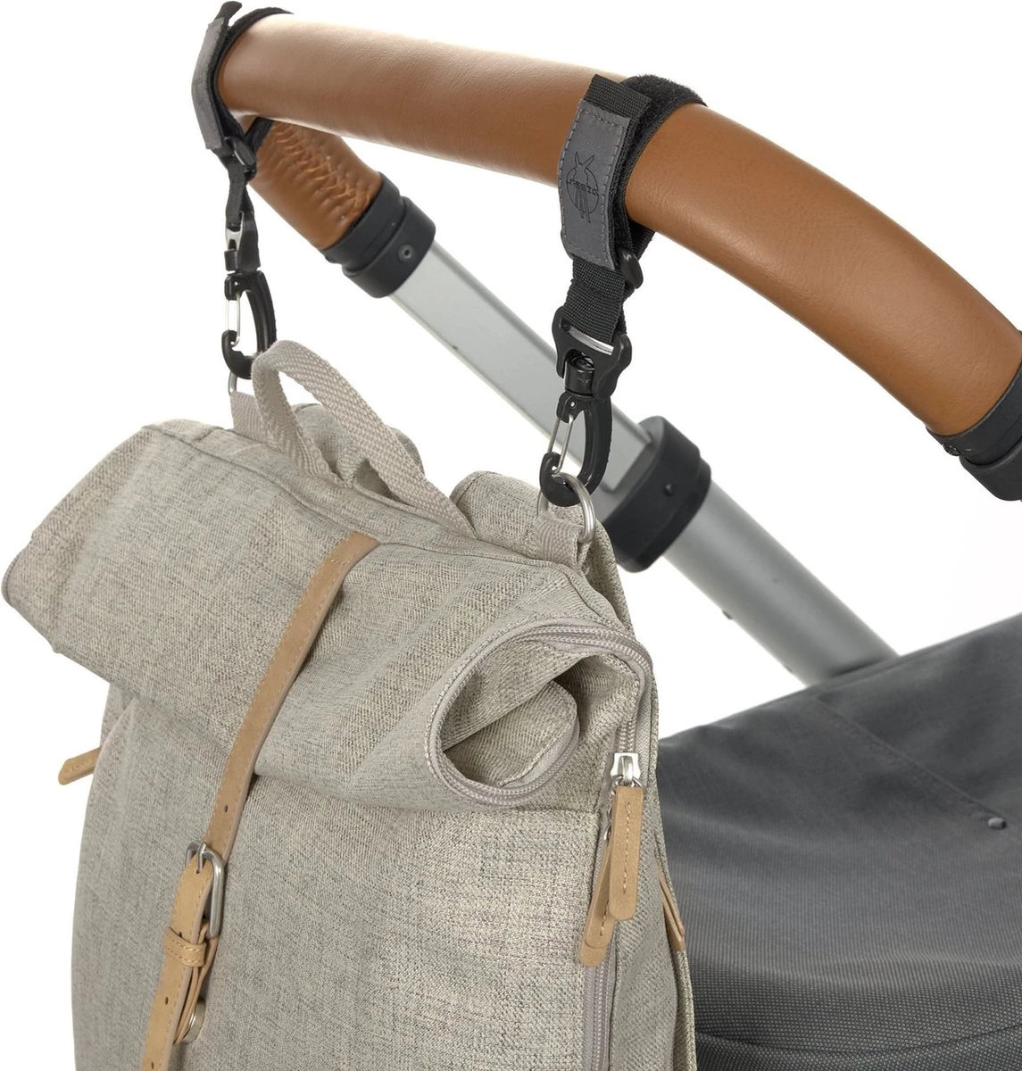 LÄSSIG Luiertas Rolltop Backpack Rugzak Incl Verschoningsmatje Choco Mélange Limited Edition 6 LÄSSIG Luiertas Rolltop Backpack Rugzak Incl Verschoningsmatje Choco Mélange Limited Edition - Afbeelding 6