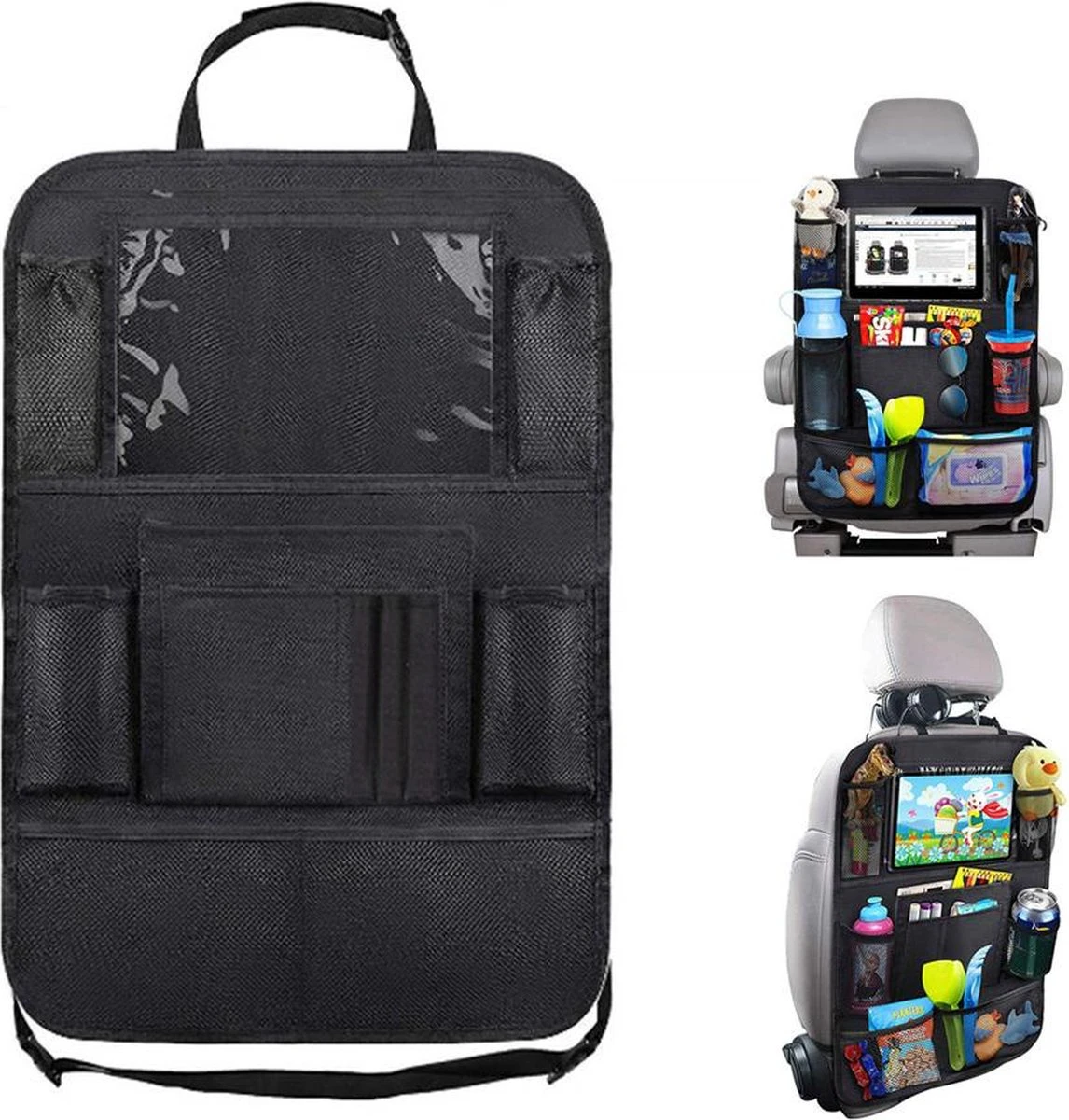 Merkloos Autostoel Organizer – Met Tablethouder – Stevig - Universeel – Zwart 1 Merkloos Autostoel Organizer – Met Tablethouder – Stevig - Universeel – Zwart