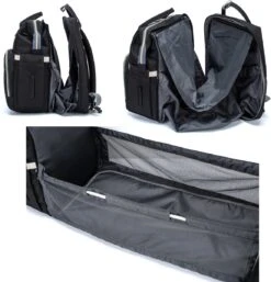 Luiertas - Multifuctioneel Luiertas 3 In 1 - Met Babybedje - Met Verschoningsmatje - Zwart - Met Usb - Met Verdikt Matras -Lionelo Winkel 1153x1200 3