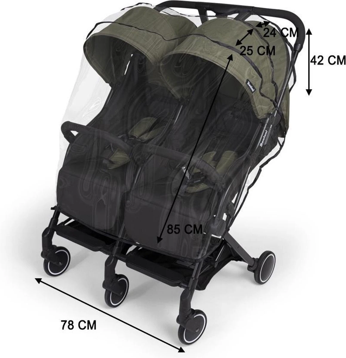 Bannini Duo Buggy Adige Regenhoes 2 Bannini Duo Buggy Adige Regenhoes - Afbeelding 2