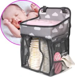 Casteleyn - Luier Organizer - Luiertas - Commodemandjes - Luierzak - Extra Ruim - Verstelbaar - Waterdicht - Wolkjes