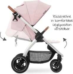 Hauck UpTown Buggy - Met één Hand Opvouwbaar - Roze -Lionelo Winkel 1190x1200