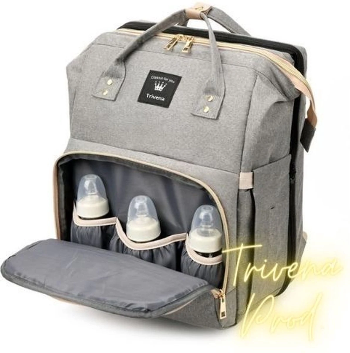 Luier- En Verzorgingstas - Luiertassen - Baby Rug Tas Met Isoleervak - Incl Flessen Verwarmer - Luiertas - Unisex/Jongens/Meisjes - Grijs - Luier Tas - Verzorgingstas Baby - Uitschuifbaar Verschoon/ Slaap Bedje - Incl Matrasje Baby - USB Poort 3 Luier- En Verzorgingstas - Luiertassen - Baby Rug Tas Met Isoleervak - Incl Flessen Verwarmer - Luiertas - Unisex/Jongens/Meisjes - Grijs - Luier Tas - Verzorgingstas Baby - Uitschuifbaar Verschoon/ Slaap Bedje - Incl Matrasje Baby - USB Poort - Afbeelding 3