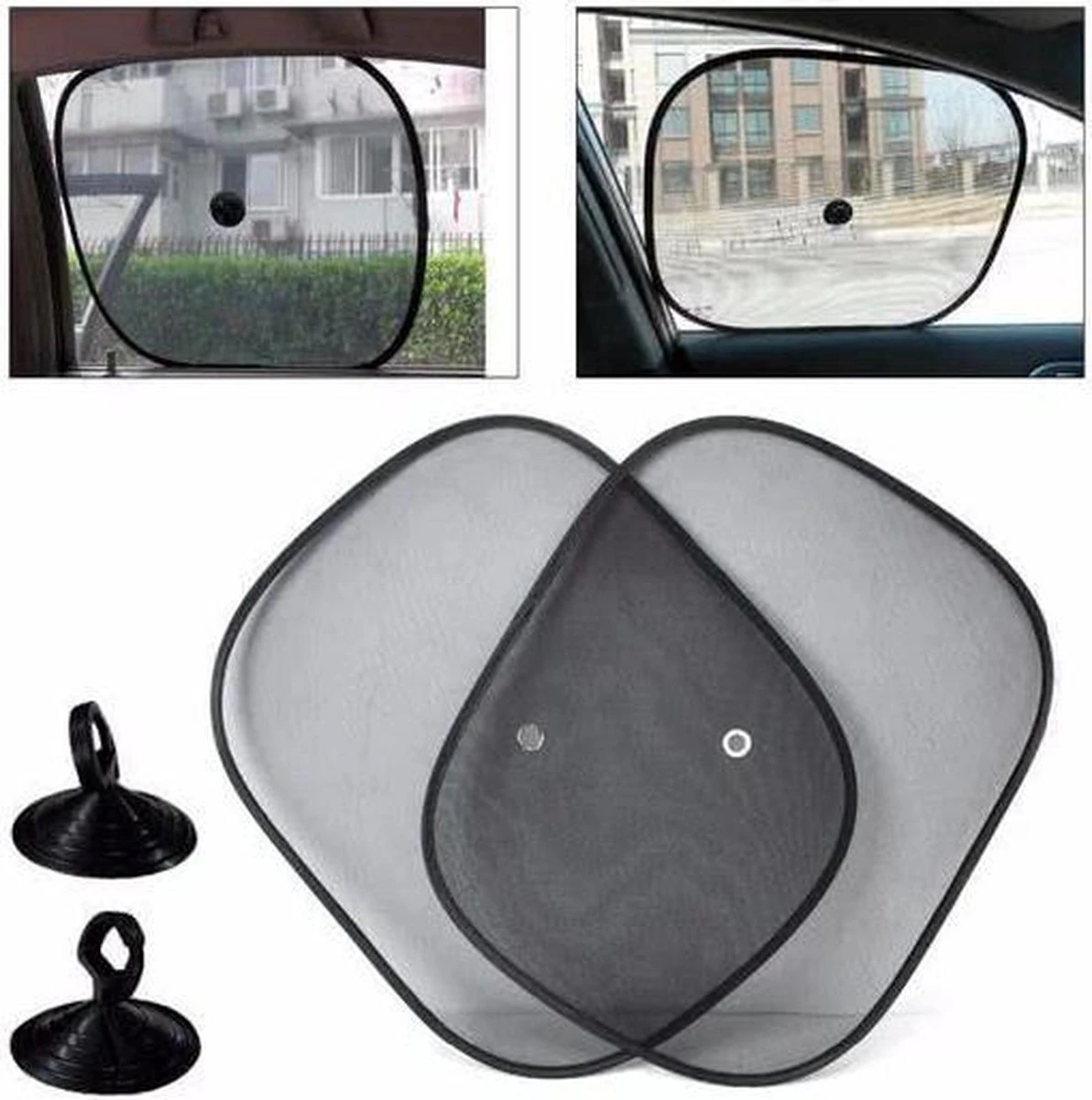 Merkloos Zonnescherm / Zonwering Auto - UV Protectie - 2 Stuks Autozonwering Voor Autoraam / Zijruit 2 Merkloos Zonnescherm / Zonwering Auto - UV Protectie - 2 Stuks Autozonwering Voor Autoraam / Zijruit - Afbeelding 2