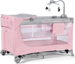 Kinderkraft Campingbed - Leody Met Accessoires - Roze -Lionelo Winkel 1200x1021 2