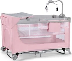 Kinderkraft Campingbed - Leody Met Accessoires - Roze -Lionelo Winkel 1200x1024 1