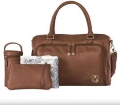 Grote Luiertas Double Zip Satchel Chestnut Redwood - Kunstleer - 42 Cm Breed -Lionelo Winkel 1200x1056 1