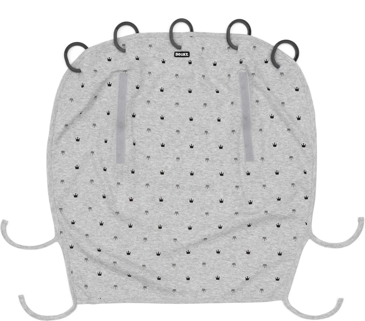 Dooky Universal Cover Zonnescherm Kinderwagen - Light Grey Crowns 1 Dooky Universal Cover Zonnescherm Kinderwagen - Light Grey Crowns
