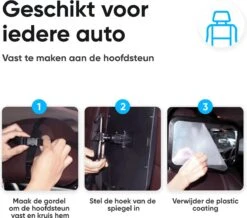 Autospiegel Baby 360° Verstelbaar Voor Hoofdsteun Autostoel -Achteruitkijkspiegel XL- Achterbankspiegel Kinderen -Baby Veiligheid Accessoires - Zwart -Lionelo Winkel 1200x1060 2
