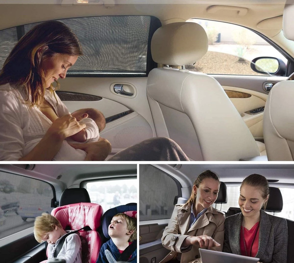 Zonwering Auto - UV Protectie - Luxe Zonneschermen - Zijruit 2 Stuks - Zonnescherm Auto - Bescherm Uw Baby En Kinderen 3 Zonwering Auto - UV Protectie - Luxe Zonneschermen - Zijruit 2 Stuks - Zonnescherm Auto - Bescherm Uw Baby En Kinderen - Afbeelding 3
