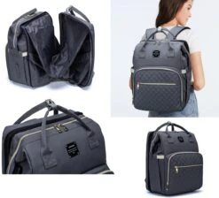 Luiertas - Multifuctioneel Luiertas 3 In 1 - Met Babybedje - Met Verschoningsmatje - Grijs - Met Usb - Met Verdikt Matras -Lionelo Winkel 1200x1090 1