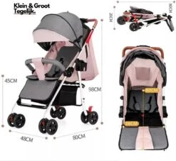 Child Supplies Buggy - Inklapbare Buggy - Baby Stroller - 3 In 1 - Kinderwagen - Roze -Lionelo Winkel 1200x1103 5