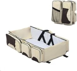 Merkloos Decopatent® Baby Bed - Luiertas - Reisbedje Voor Baby’s En Kleuters - Opvouwbare Reiswieg - Reisbed Met Matras - Reistas - Creme -Lionelo Winkel 1200x1106 3