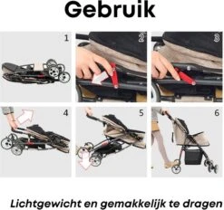 Merkloos Homezie Hondenbuggy | Huisdieren Tot 15 Kg | 4-wieler | Hondenbuggy Inklapbare | Katten Buggy | Buggy | Huisdieren Buggy -Lionelo Winkel 1200x1127 5