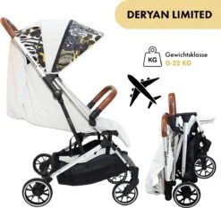 Deryan Luxe Rolo Luxe Lichtgewicht Buggy - Zoo Creme -Lionelo Winkel 1200x1131 2