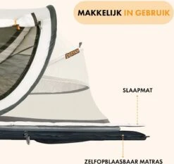 Deryan Peuter Luxe Campingbedje – Inclusief Zelfopblaasbare Matras - Cream -Lionelo Winkel 1200x1132 4