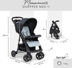 Hauck Shopper Neo II Buggy - Caviar/Silver -Lionelo Winkel 1200x1139 1