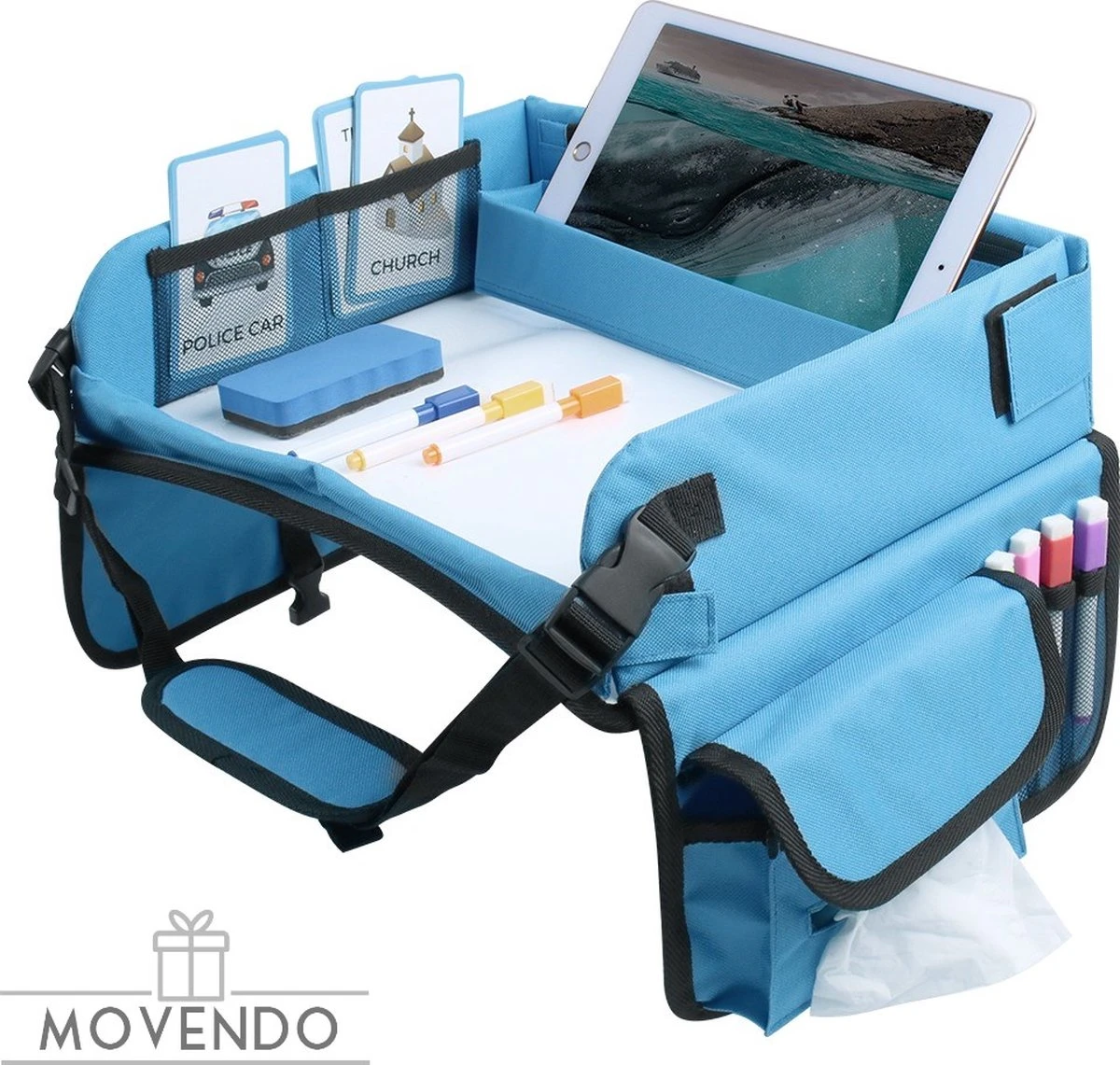 ‘’MOVENDO’’ Reistafel Voor Auto Kinderen – Autotafel – Speeltafel Auto – Travel Tray – Tekentafel – Opvouwbaar Met Tablethouder - Blauw 1 ‘’MOVENDO’’ Reistafel Voor Auto Kinderen – Autotafel – Speeltafel Auto – Travel Tray – Tekentafel – Opvouwbaar Met Tablethouder - Blauw
