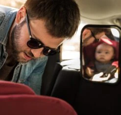 Autospiegel Baby 360° Verstelbaar Voor Hoofdsteun Autostoel -Achteruitkijkspiegel XL- Achterbankspiegel Kinderen -Baby Veiligheid Accessoires - Zwart -Lionelo Winkel 1200x1142 6