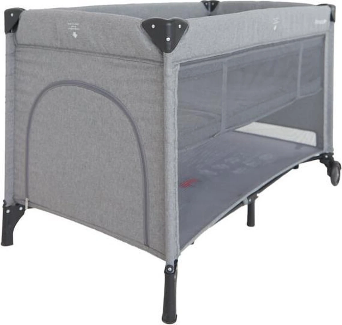 Prénatal Luxe Campingbedje Met Bodemverhoger - Inklapbaar Baby Campingbed - Reisbedje Met Wieltjes En Kruipluik - Inclusief Bodemmatras - 120 X 60 Cm - Grijs 2 Prénatal Luxe Campingbedje Met Bodemverhoger - Inklapbaar Baby Campingbed - Reisbedje Met Wieltjes En Kruipluik - Inclusief Bodemmatras - 120 X 60 Cm - Grijs - Afbeelding 2