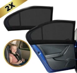 MostEssential Premium Zonnescherm Auto Baby – Zonnescherm Auto Zijruit - Zonwering Auto Voor Baby En Kind – UV Protectie - Zonder Zuignappen - Inclusief Luxe Opbergtas