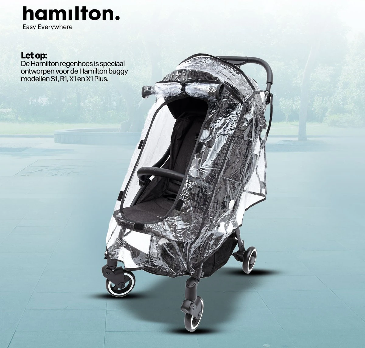 Hamilton By Yoop Buggy Regenhoes - Waterdicht Winddicht En Stofdicht Regenscherm Met Klittenbandsluiting - Transparant Weerschild Kinderwagen 2 Hamilton By Yoop Buggy Regenhoes - Waterdicht Winddicht En Stofdicht Regenscherm Met Klittenbandsluiting - Transparant Weerschild Kinderwagen - Afbeelding 2