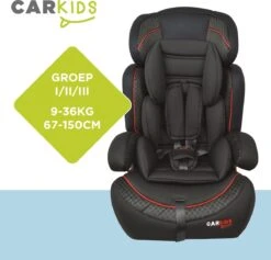 Carkids Verstelbaar Kinderautostoeltje Zwart En Rood | Kinderautostoel Groep 1-2-3 | Kinderen Van 9 Maanden-12 Jaar | 9-36 Kg -Lionelo Winkel 1200x1150 12