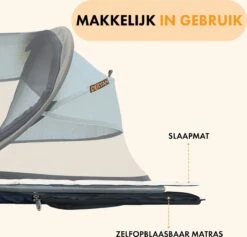 Deryan Baby Luxe Campingbedje – Inclusief Zelfopblaasbare Matras - Blue -Lionelo Winkel 1200x1151 11
