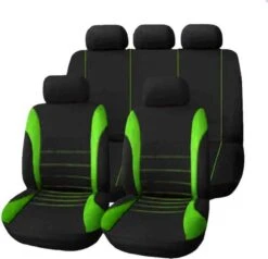 Volledige Set Autostoelhoezen - Universeel - Zwart/Groen - 9 Stuks