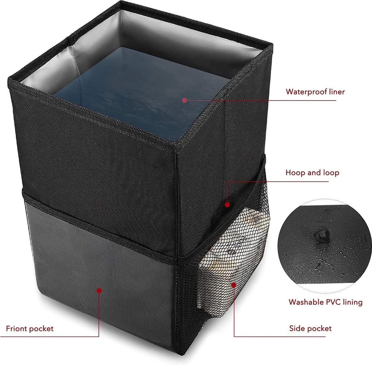 Merkloos Auto Afvalbak - Auto Accessories - Prullenbak Auto - Lekvrije Auto Vuilniszak Met Opbergzakken Multifunctioneel 3 Merkloos Auto Afvalbak - Auto Accessories - Prullenbak Auto - Lekvrije Auto Vuilniszak Met Opbergzakken Multifunctioneel - Afbeelding 3