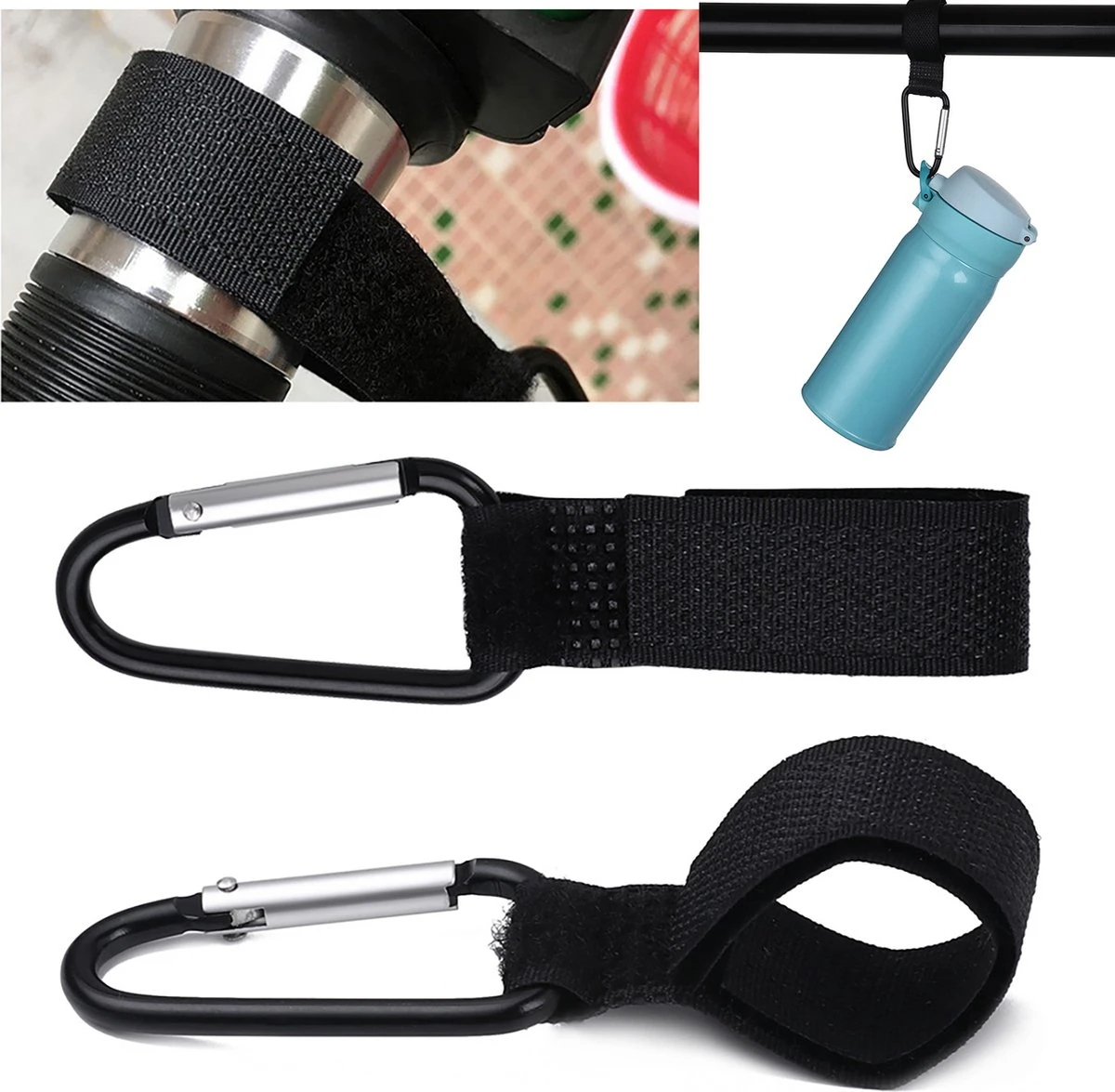 Merkloos Kinderwagen Haak - Tassenhaak - Boodschappenhaak - 2 Stuks - Zwart - Universele Haak - Buggyhaak - Kinderwagenhaak - Luiertashaak - Luiertas Haak 1 Merkloos Kinderwagen Haak - Tassenhaak - Boodschappenhaak - 2 Stuks - Zwart - Universele Haak - Buggyhaak - Kinderwagenhaak - Luiertashaak - Luiertas Haak