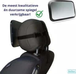 Nelbar Autospiegel Baby Verstelbaar – Achteruitkijkspiegel – Drempelproef – Baby Spiegel Auto Achterbank – Achteruitkijk Spiegel – 360 Graden Verstelbaar – XL Formaat -Lionelo Winkel 1200x1177 9