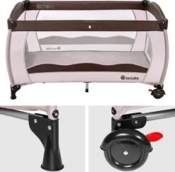 TecTake - Kinder Reisbed Babybed - Beige / Bruin - 402417 - 126x65x80 Cm Met Draagtas -Lionelo Winkel 1200x1179 7