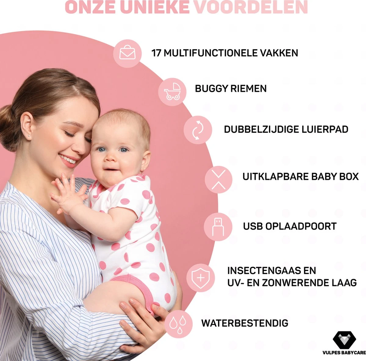 Vulpes BabyCare® Luiertas Rugzak - Luiertassen Met Babybed - Grote Luiertas Met Wieg- Luiertas Verzorgingstas Met Babybedje - Verzorgingsrugzak - Grijs 6 Vulpes BabyCare® Luiertas Rugzak - Luiertassen Met Babybed - Grote Luiertas Met Wieg- Luiertas Verzorgingstas Met Babybedje - Verzorgingsrugzak - Grijs - Afbeelding 6