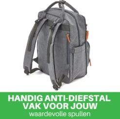 Brisby Slijtvaste Luiertas – Verzorgingstas – Met Buggymontage -Donkergrijs -Lionelo Winkel 1200x1189 3