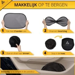 Lifestyle Living Zonnescherm Auto Zijruit – Zonwering Voor Baby En Kind – Zonder Zuignappen – UV Protectie – 2 Stuks – 51 X 31CM – Statisch - Zelfklevend -Lionelo Winkel 1200x1196 15