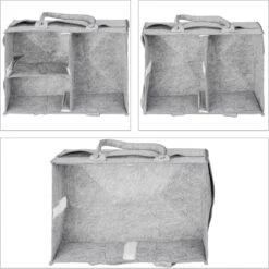 Relaxdays Luiertas Baby - Verzorgingstas Vilt - Organizer Luiers - Uitneembare Schotjes - Lichtgrijs -Lionelo Winkel 1200x1198 6