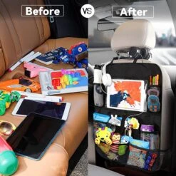 BOTC Autostoel Organizer - Luxe & Stevige Autostoel Organizer Met Tablet Houder - Set Van 2 - Auto Stoel Organiser - 10 Storage Pockets - Zwart - 2 Stuks -Lionelo Winkel 1200x1200 1003