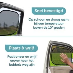 ForDig Zonnescherm Auto (2 Stuks) - Extra Donker - Zonwering UV Protectie Voor Auto Zijruit – Zonwering Auto – Zonder Zuignappen – 80 GSM – 51 X 31 CM -Lionelo Winkel 1200x1200 1055
