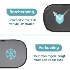 ForDig Zonnescherm Auto (2 Stuks) - Extra Donker - Zonwering UV Protectie Voor Auto Zijruit – Zonwering Auto – Zonder Zuignappen – 80 GSM – 51 X 31 CM -Lionelo Winkel 1200x1200 1056