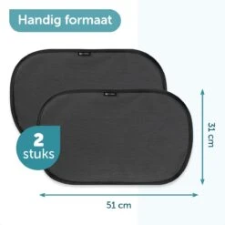 ForDig Zonnescherm Auto (2 Stuks) - Extra Donker - Zonwering UV Protectie Voor Auto Zijruit – Zonwering Auto – Zonder Zuignappen – 80 GSM – 51 X 31 CM -Lionelo Winkel 1200x1200 1059