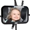 Merkloos Autospiegel Baby - Verstelbare Spiegel Hoofdsteun Autostoel Achterbank - Veiligheidsspiegel - Baby En Kids - 19 X 30cm - 360 Graden Draaibaar - Zwart