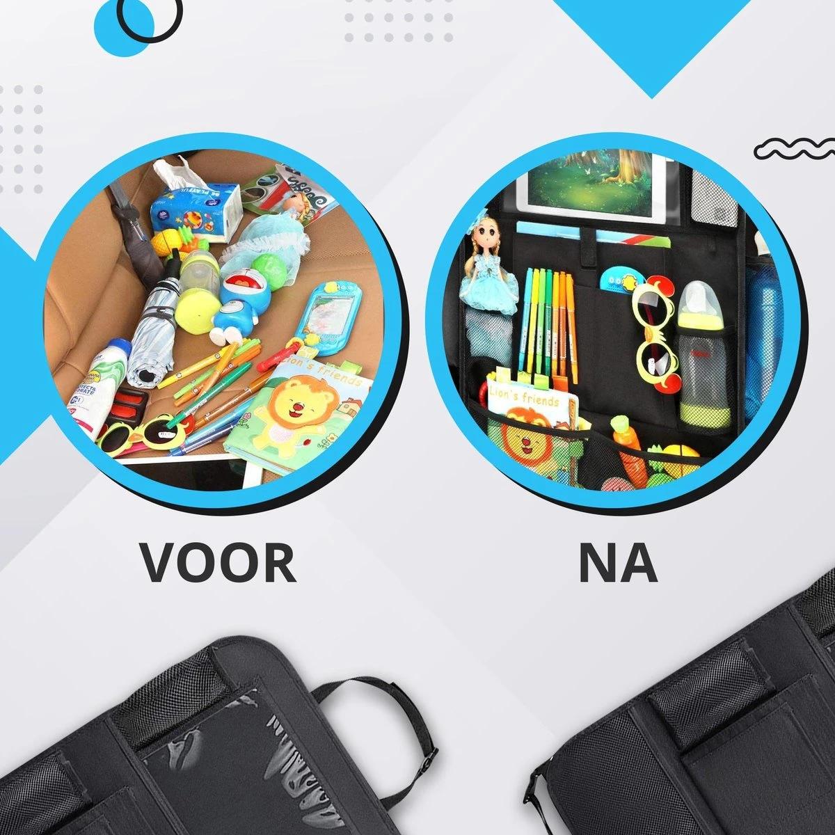 Merkloos Luxe En Stevige Autostoel Organizer Met Tablethouder – Auto Organizer – Auto/Accessoires/Bescherming – 45*65cm – Zwart - 1 Stuk 5 Merkloos Luxe En Stevige Autostoel Organizer Met Tablethouder – Auto Organizer – Auto/Accessoires/Bescherming – 45*65cm – Zwart - 1 Stuk - Afbeelding 5